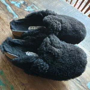 Papillon Birkenstock Boston Teddy Shearling Black 38